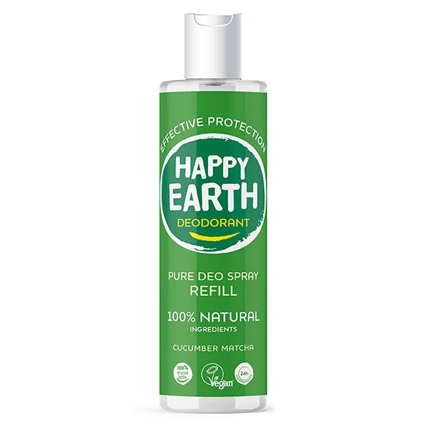 Happy Earth Pure Deodorant Spray Cucumber Matcha Refill