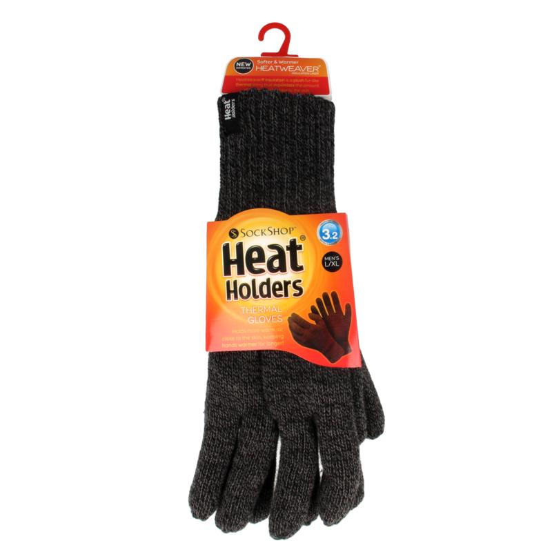 Heat Holders Flat Knit Gloves Lxl Charcoal