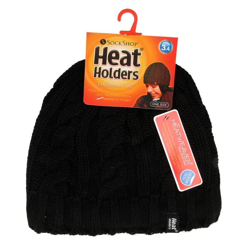 Heat Holders Ladies Cable Hat One Size Black