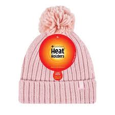 Heat Holders Ladies Pom Pom Hat Arden Coral One Size