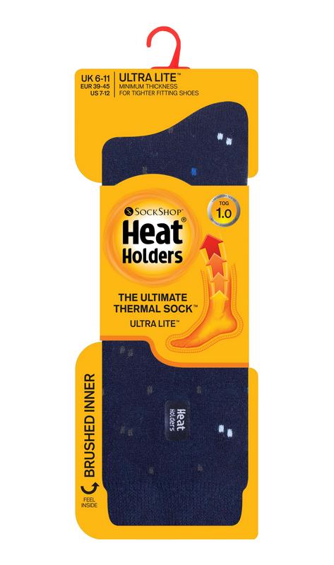 Heat Holders Mens Ultra Lite Socks Micro Maat 6-11 Navy