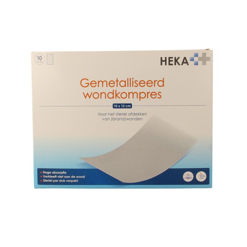 Heka Klein Wondkompres Gemetalliseerd 10 X 12Cm Steriel