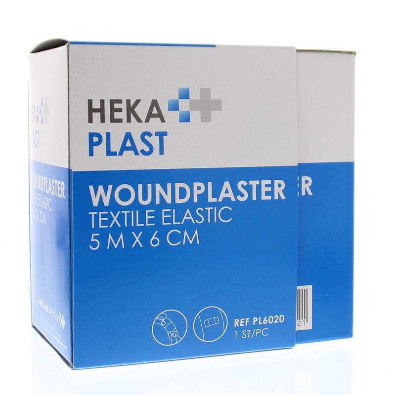 Hekaplast Pleister Dispenser Rol 5M X 6Cm Textiel