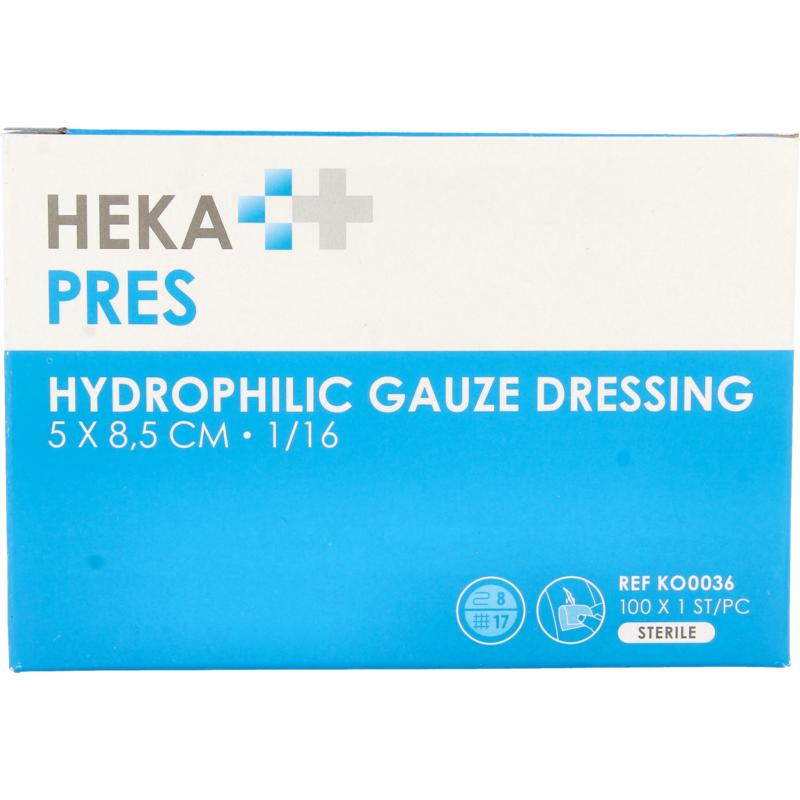 Hekapres Gaaskompres Hydrofiel 5 X 8.5