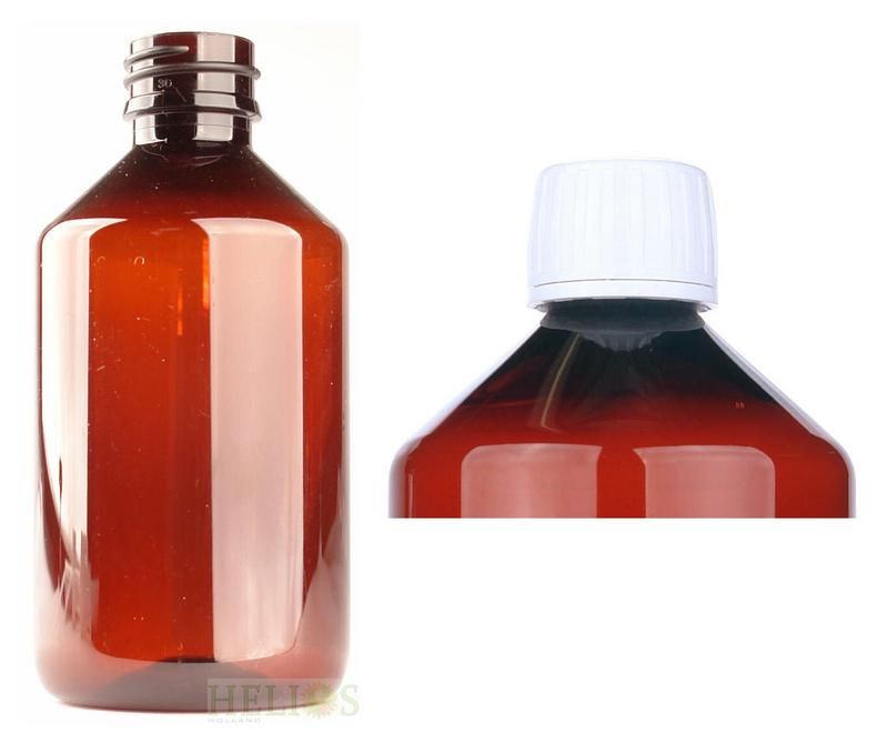 Helios Holland Pet Medicijnfles 500Ml Amber Incl Witte Dop