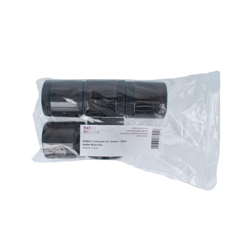 Helios Holland Zalfpotcremepot Incl Deksel Amb Bruin Glas 120Ml