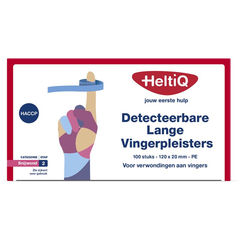 Heltiq Detect Vingerpleister Lang Pe 120 X 20Mm