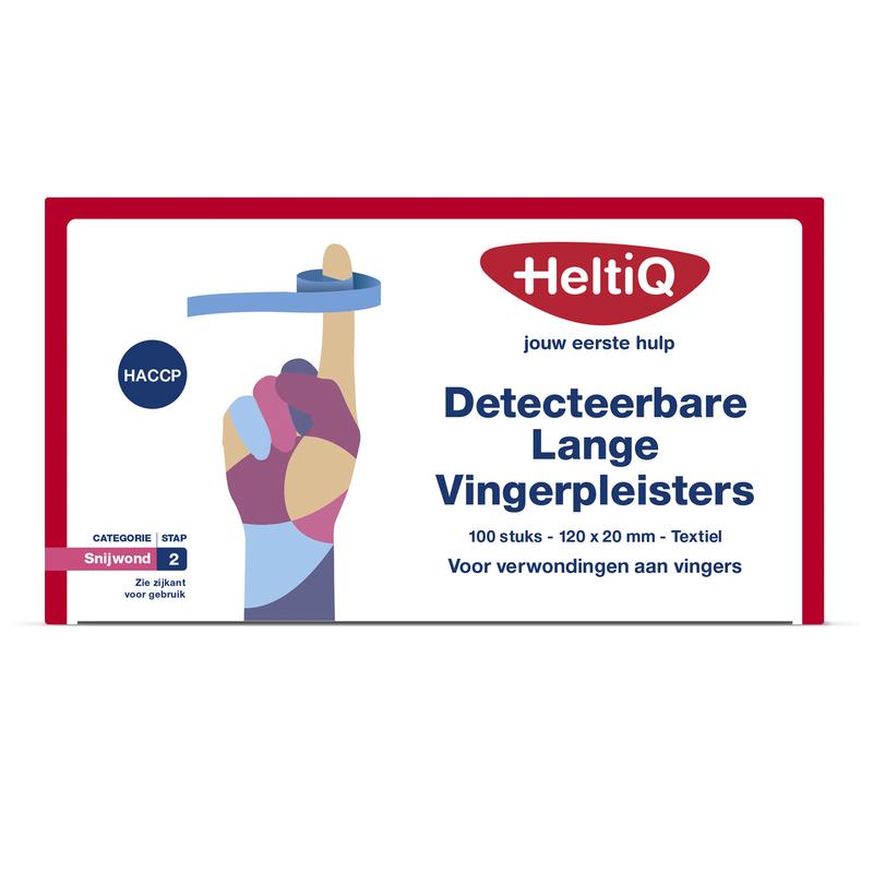 Heltiq Detect Vingerpleister Lang Textiel 120 X 20Mm