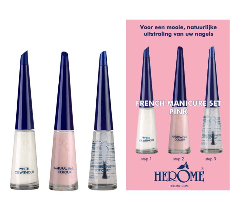 Herome French Manicure Set Pink 3 X 10Ml