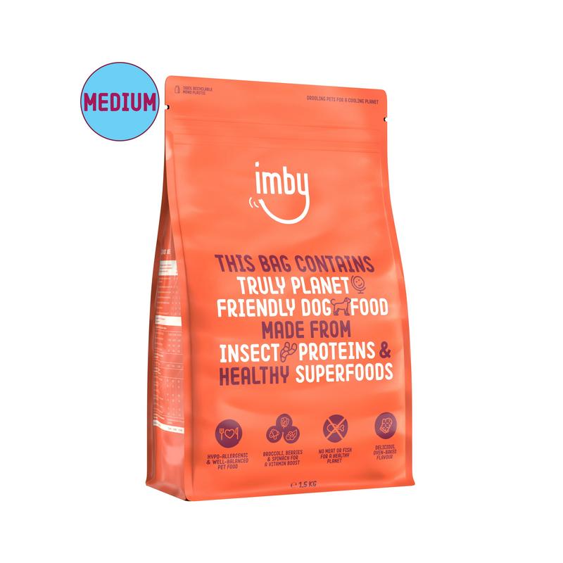 Imby Pet Food Hondenbrokken Insecteneiwitten Middelgroot 10-35Kg