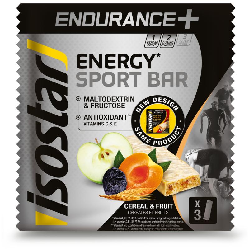Isostar Endurance+ Energy Sport Bar Cereal & Fruit 3 Pack