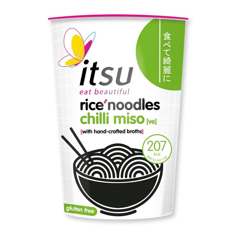 Itsu Chili Miso Rice Noodles Cup Glutenvrij