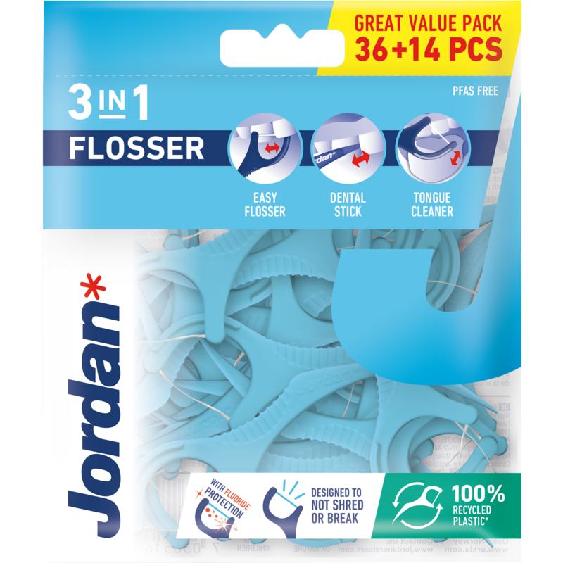 Jordan Flosser 3-In-1 36Stuks+14 Stuks Gratis