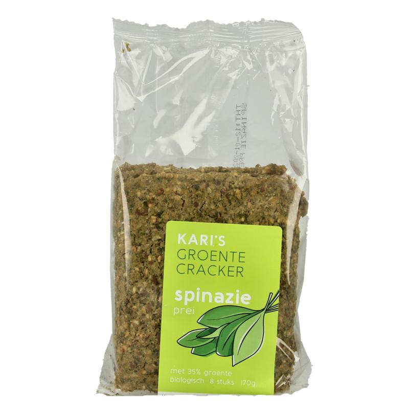 Kari's Crackers Groentecracker Spinazie Prei Bio