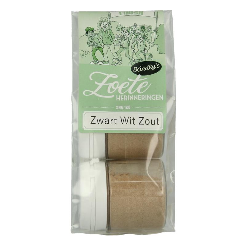 Kindly's Zwart Wit Potjes Zout 25 Gram