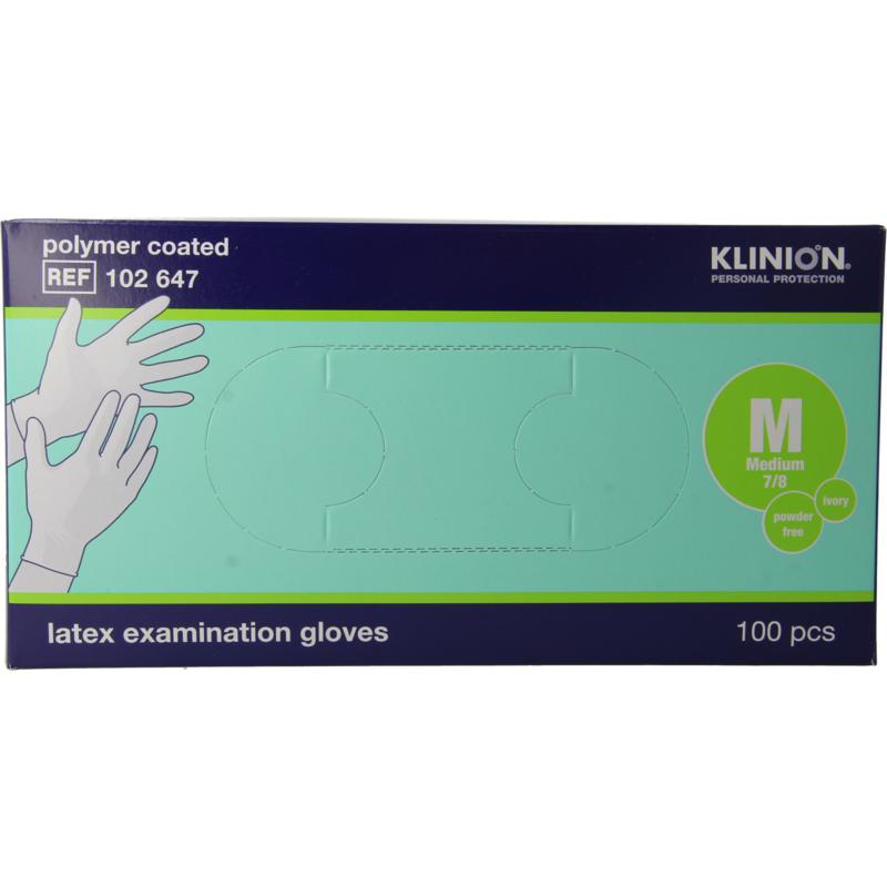 Klinion Onderzoekshandschoen Prot Latex Maat M Poedervrij