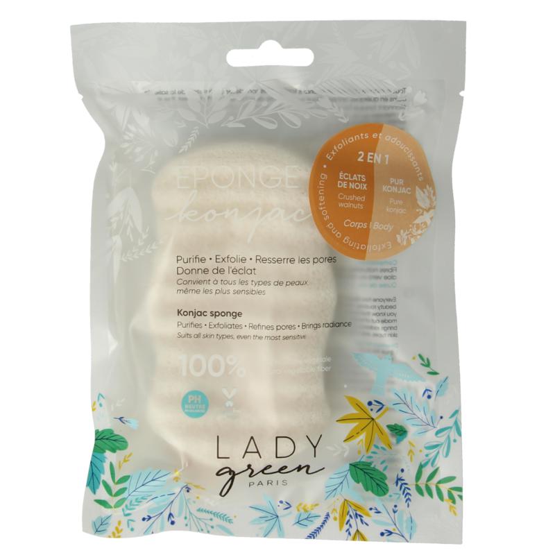 Lady Green Konjac Lichaamsspons Crushed Walnut