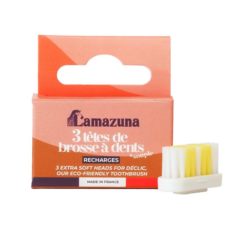 Lamazuna Set Of 3 Toothbrush Heads Soft S