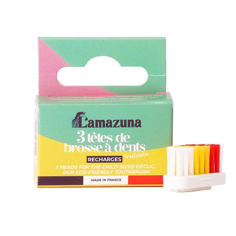 Lamazuna Set Of 3 Toothbrush Heads Soft Kid