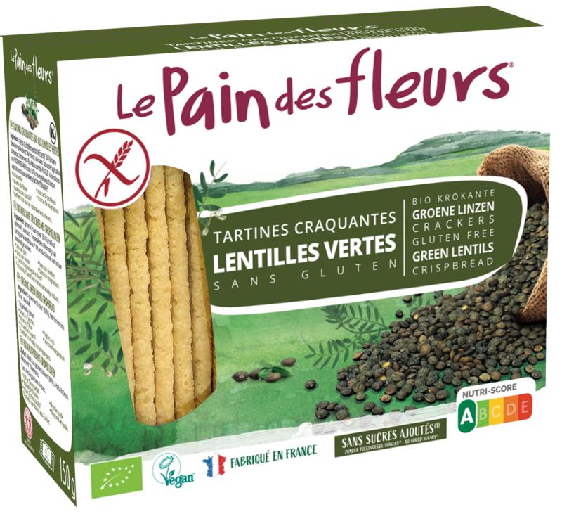 Pain Des Fleurs Krokante Crackers Groene Linzen Glutenvrij Bio