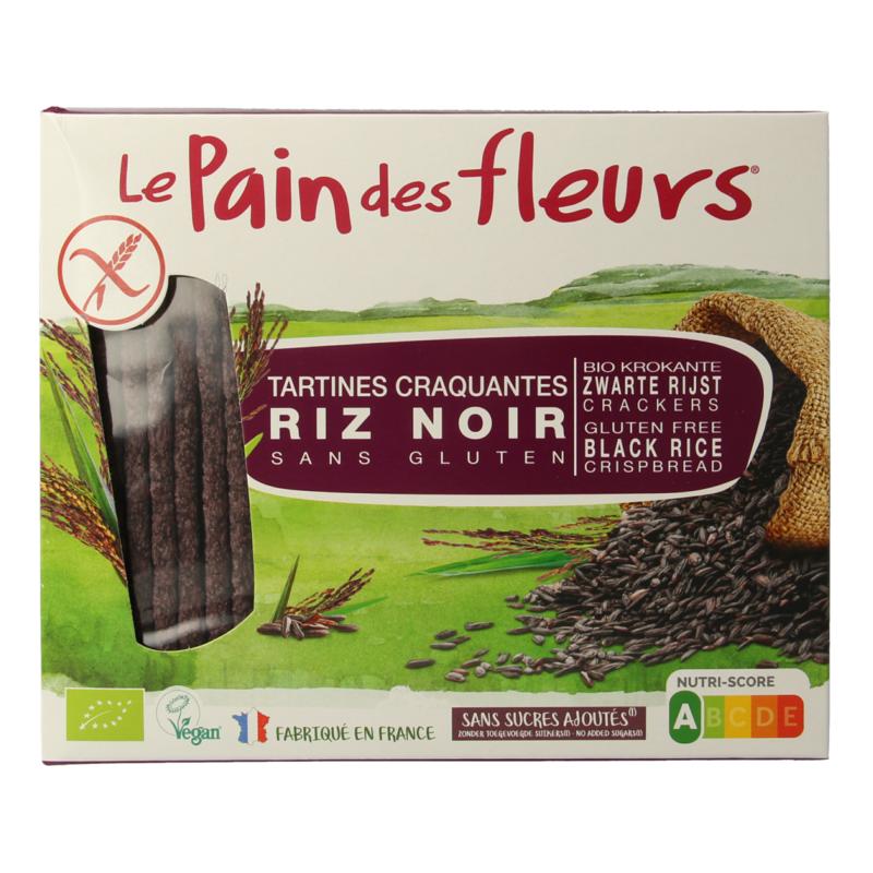Pain Des Fleurs Krokante Crackers Zwarte Rijst Glutenvrij Bio
