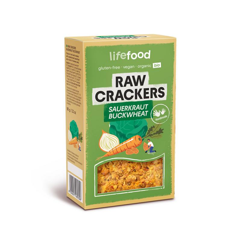 Lifefood Life Crackers Zuurkool Boekweit Raw Bio