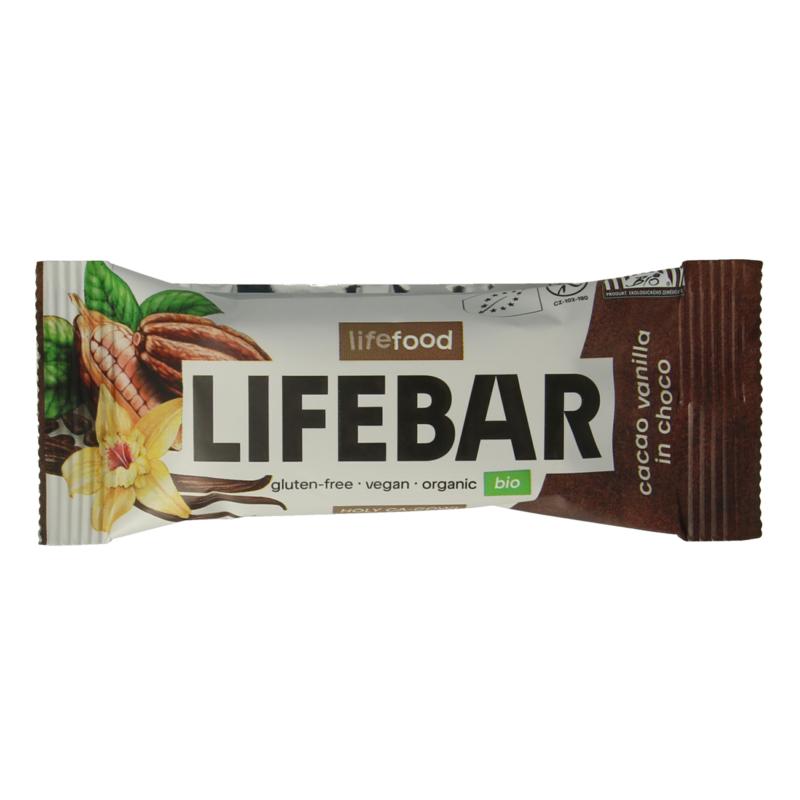 Lifefood Lifebar Inchoco Chocolade Vanille Raw Bio