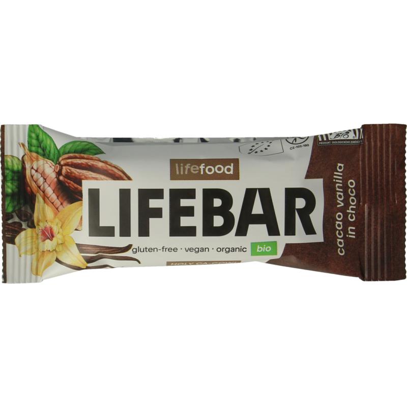 Lifefood Lifebar Inchoco Chocolade Vanille Raw Bio