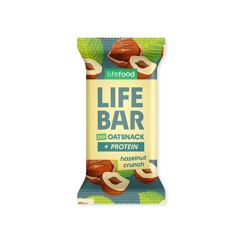 Lifefood Lifebar Oatsnack Proteine Hazelnoot Crunch Bio