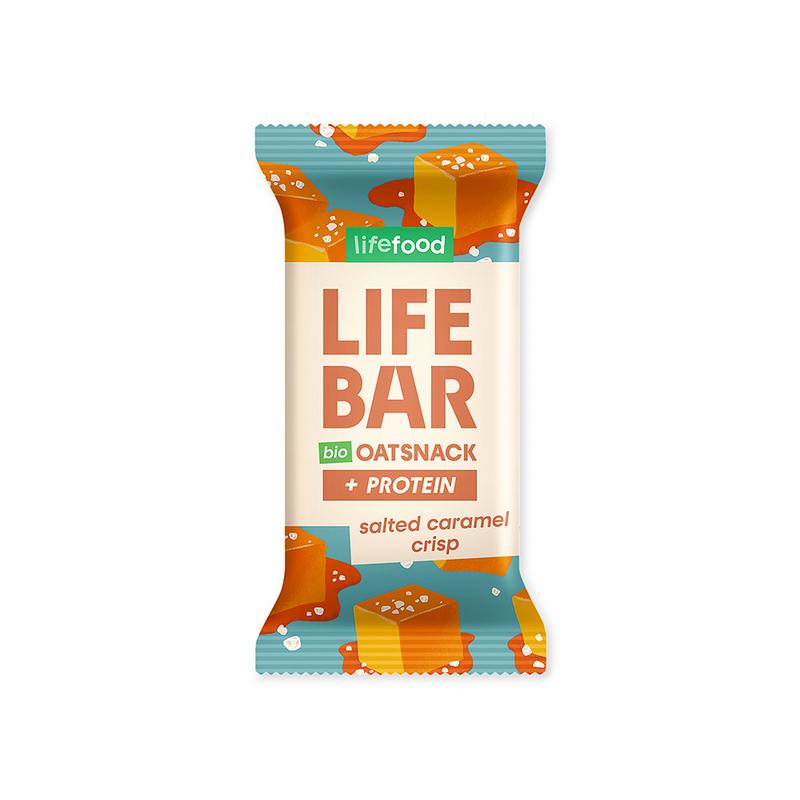 Lifefood Lifebar Oatsnack Proteine Salted Caramel Crisp Bio