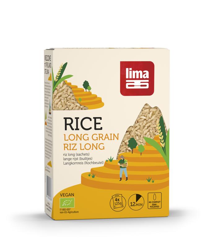 Lima Rijst Lang Kookbuiltjes 4 X 125 Gram Bio