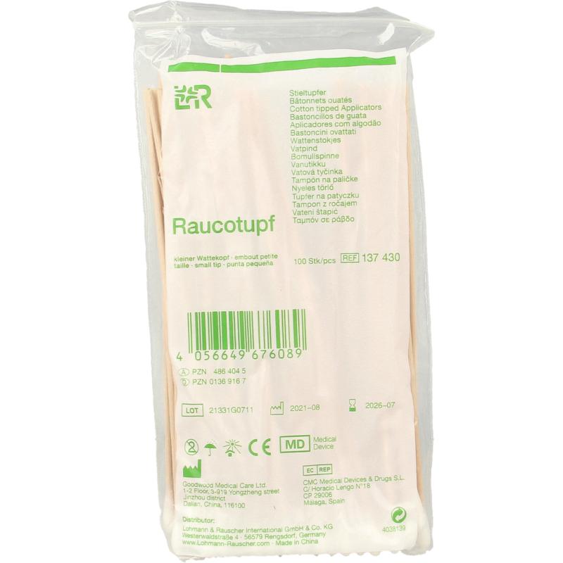 Lohmann&Rauscher Wattenstokje Kleine Tip Hout 15Cm