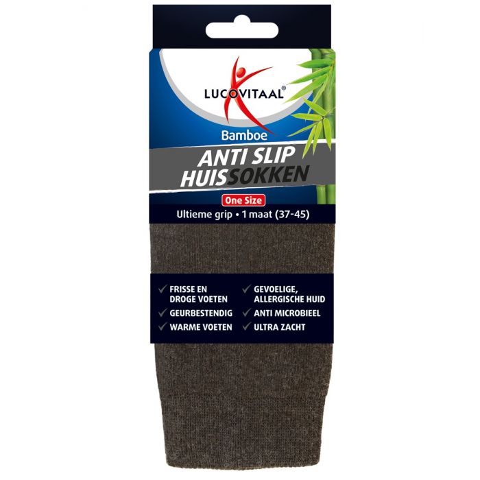 Lucovitaal Bamboe Huissokken Anti Slip One Size