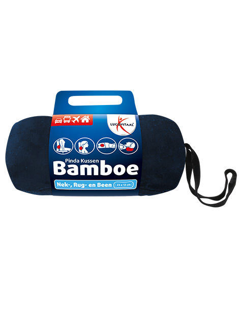 Lucovitaal Bamboe Pinda Kussen (Blauw)