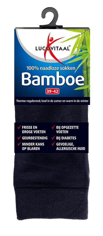 Lucovitaal Bamboe Sok Lang Blauw Maat 39-42