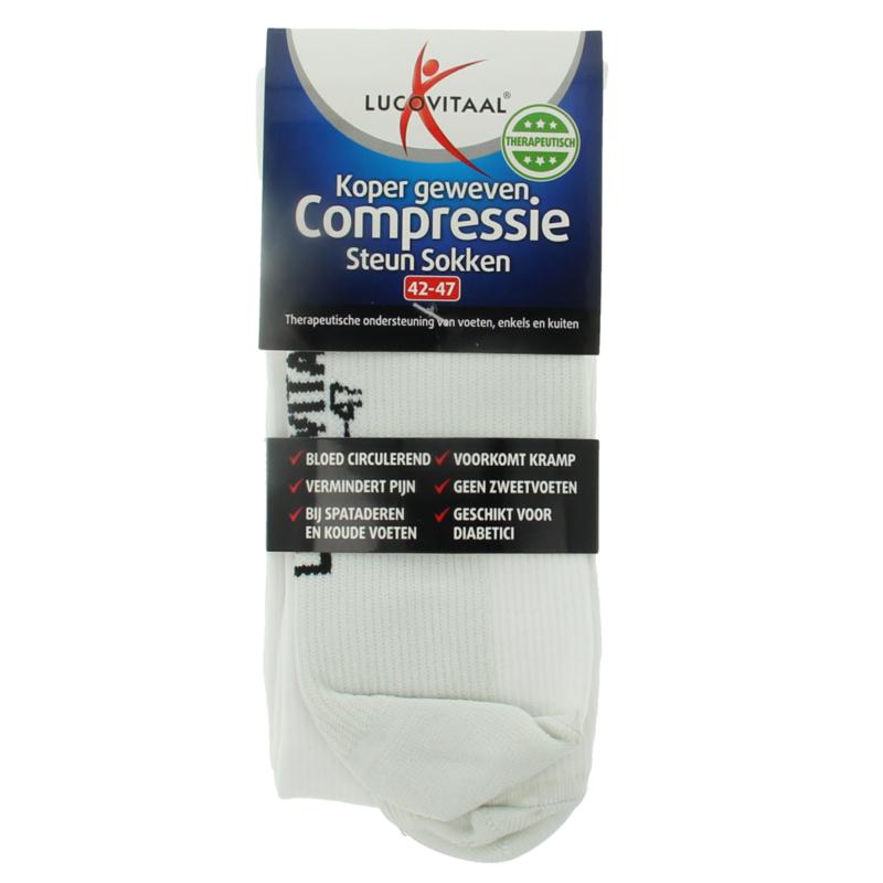 Lucovitaal Koper Compressie Steunsok Maat 42-47 Wit