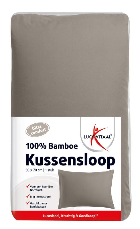 Lucovitaal Kussensloop Bamboo Taupe 50X70