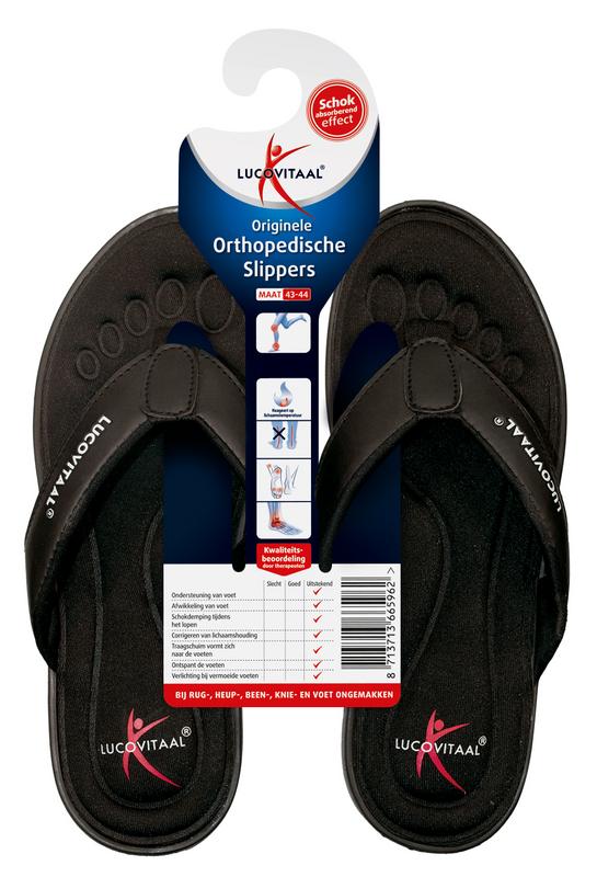 Lucovitaal Orthopedische Slipper 43-44 Zwart