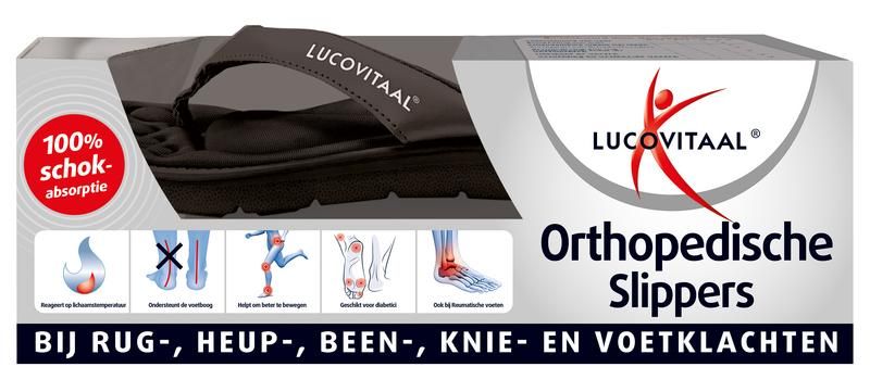 Lucovitaal Orthopedische Slippers Maat 45-46 Zwart