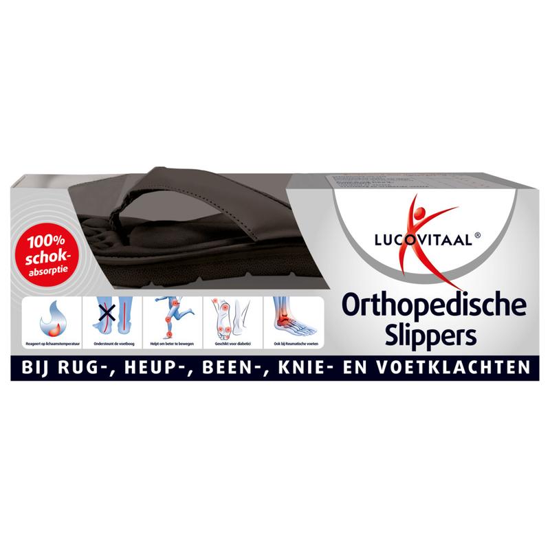 Lucovitaal Orthopedische Slippers Maat 45-46 Zwart