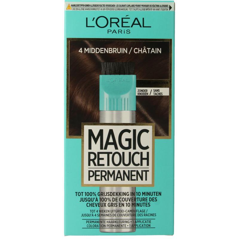 Magic Retouch Permanente Haarkleuring Nr 4 Middenbruin
