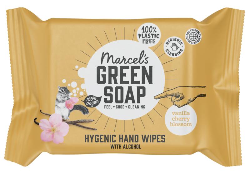 Marcel's Green Soap Hand Wipes Vanilla & Cherry Blossom Bio