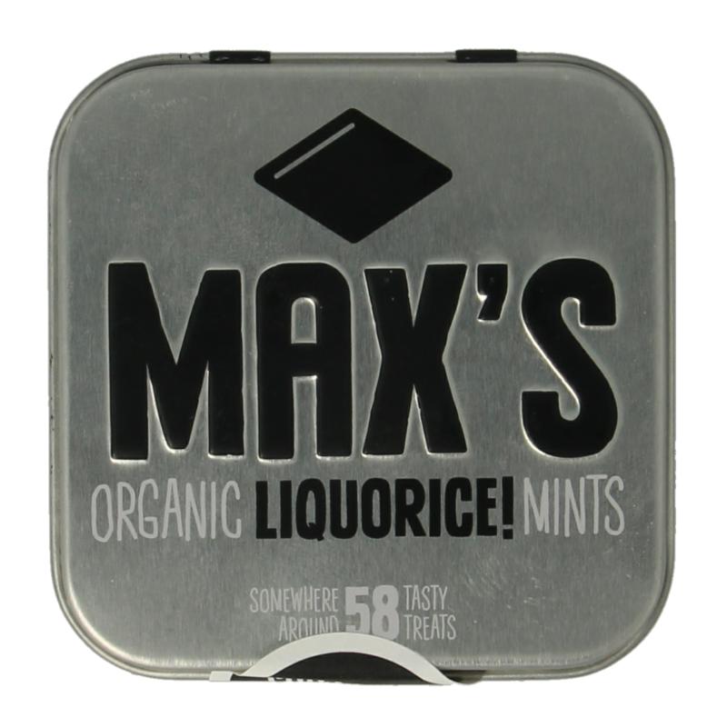 Max Mints Liquorice Blikje Vierkant Bio