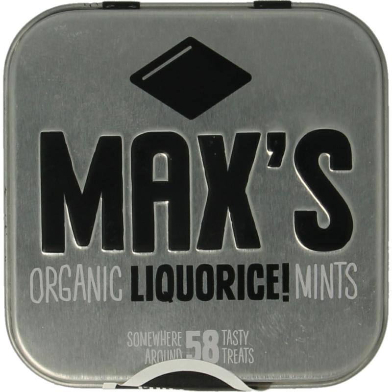 Max Mints Liquorice Blikje Vierkant Bio