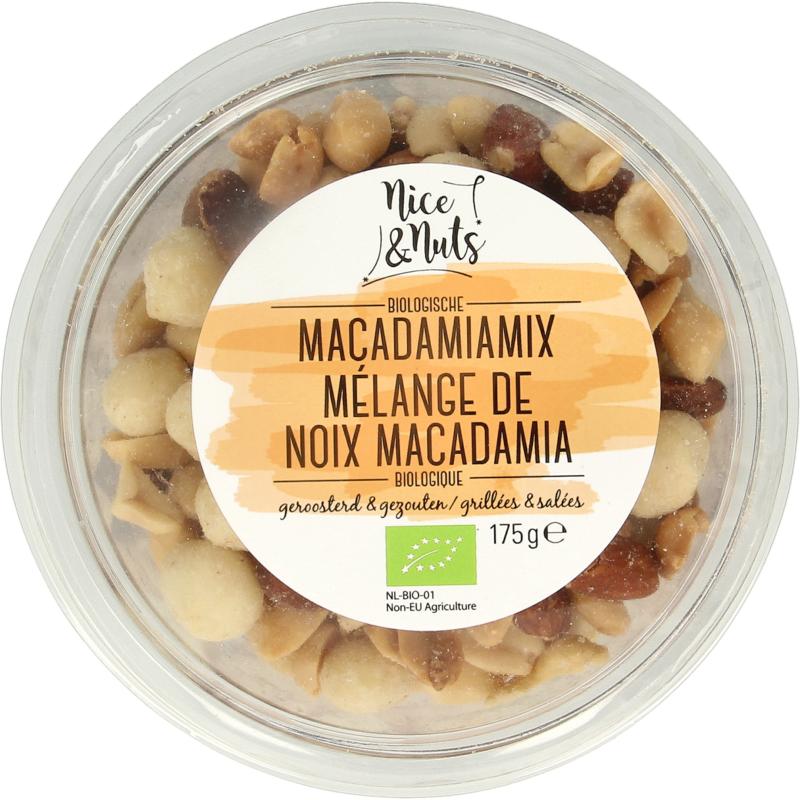 Nice & Nuts Macadamia Mix Met Zeezout Geroosterd Bio