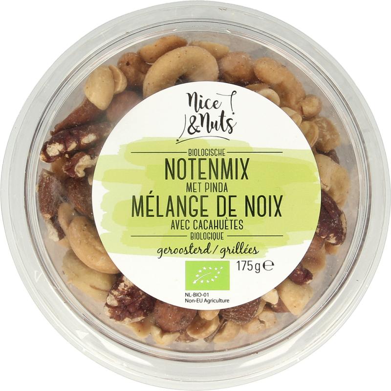 Nice & Nuts Notenmix Met Pinda Zonder Zeezout Geroosterd Bio