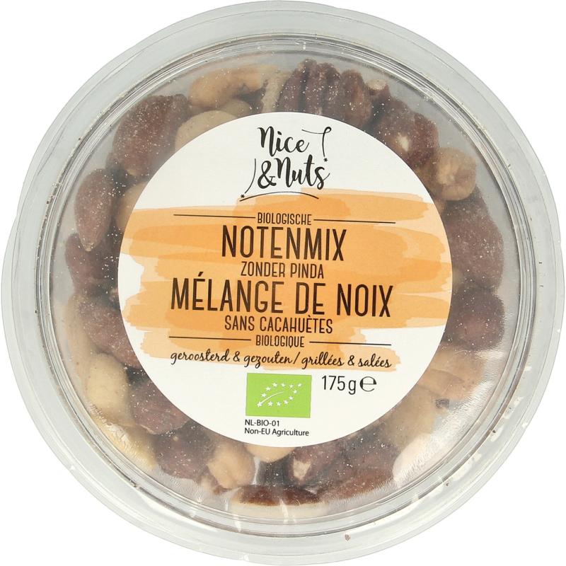Nice & Nuts Notenmix Zonder Pinda Met Zeezout Geroosterd Bio