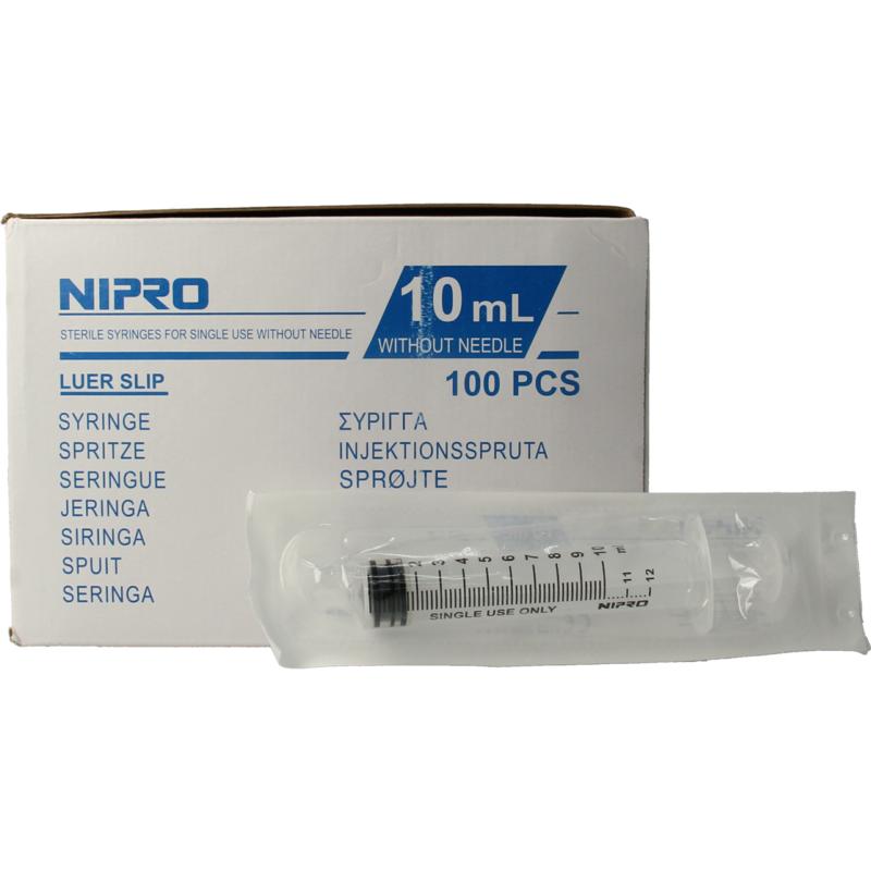 Nipro Injectiespuit Luer 10Ml 3-Delig