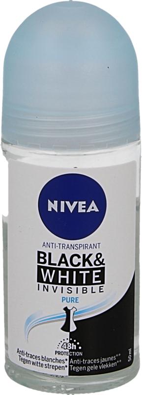 Nivea Deodorant Roller Invisible Black & White Pure