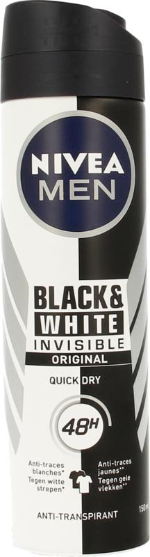 Nivea Men Deodorant Spray Invisible Black & White